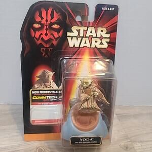 Star Wars Episode 1 Yoda Jedi Council Chair Hasbro 1998 Commtech Chip